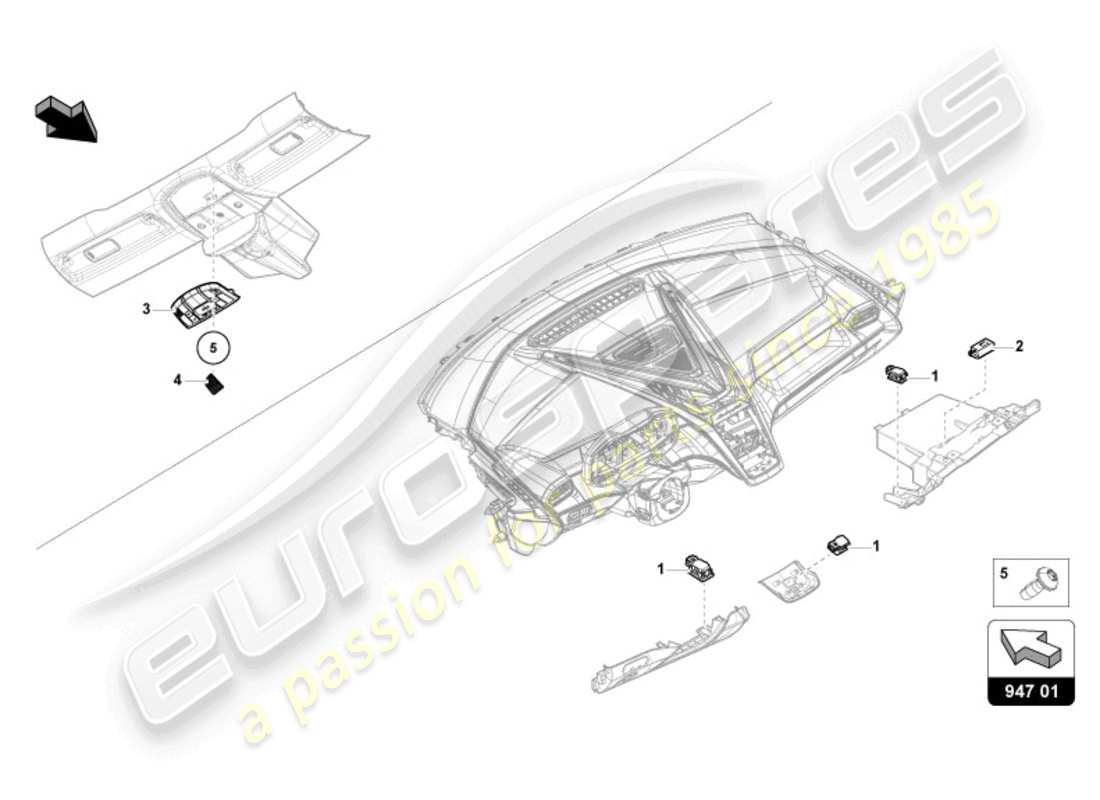 lamborghini revuelto coupe (2024) led interior light part diagram