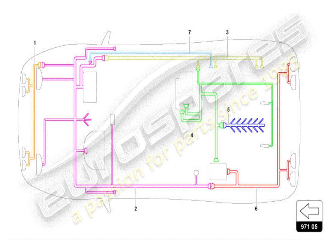 lamborghini diablo vt (1997) electrics part diagram