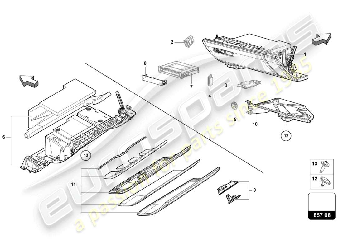 lamborghini urus (2020) glove box part diagram