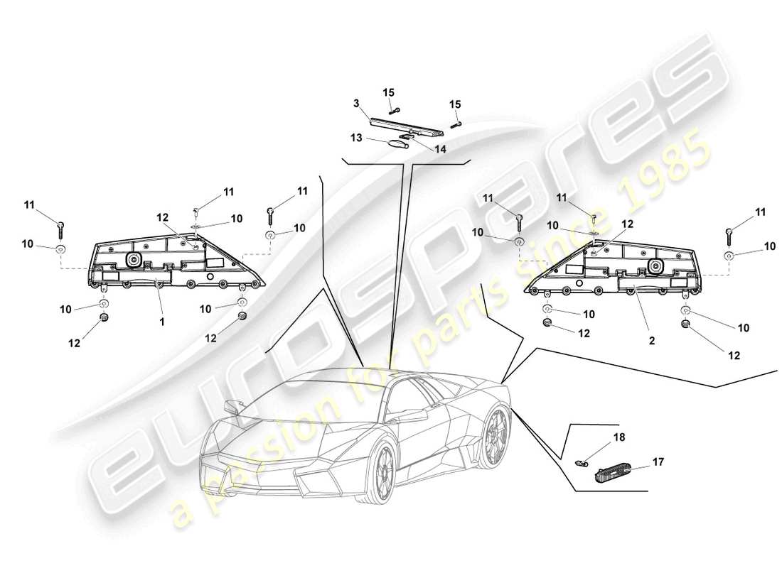 lamborghini reventon led tail light part diagram