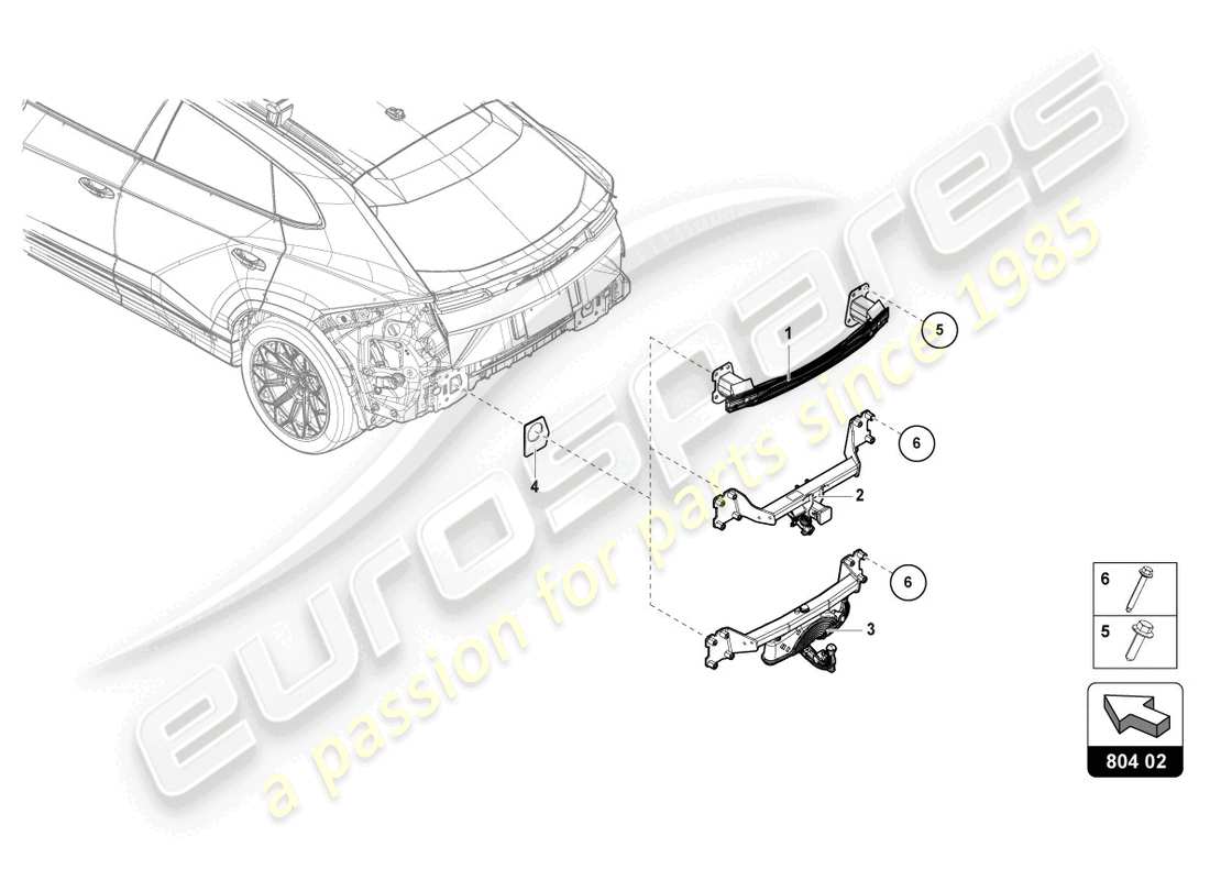 lamborghini urus s (2024) retainer for bumper part diagram