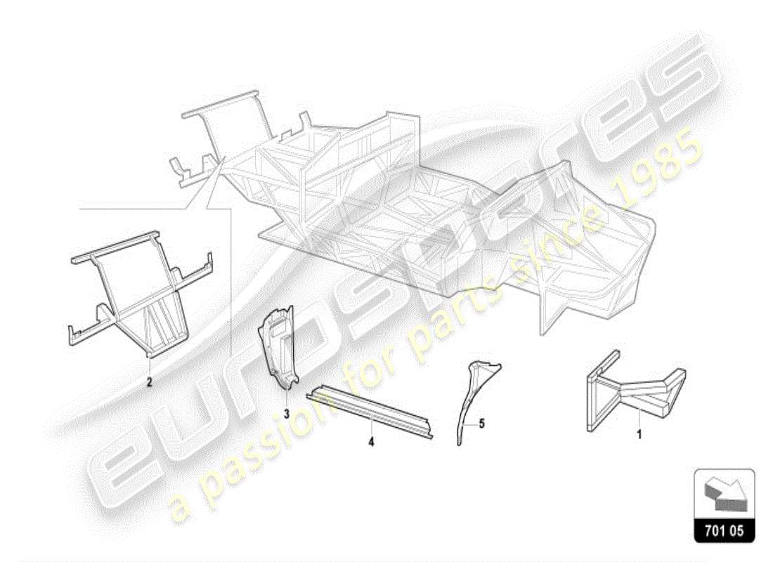 lamborghini diablo vt (1999) trim frame front part part diagram