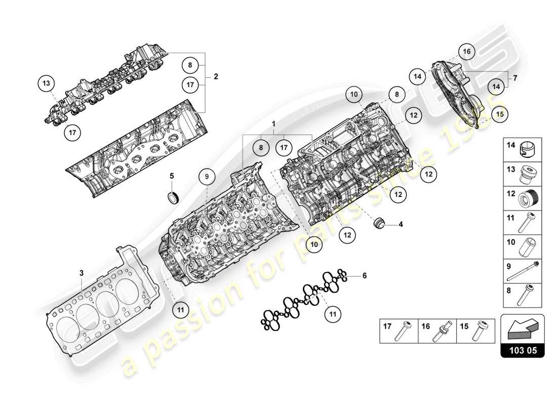 lamborghini urus s (2024) cylinder head part diagram