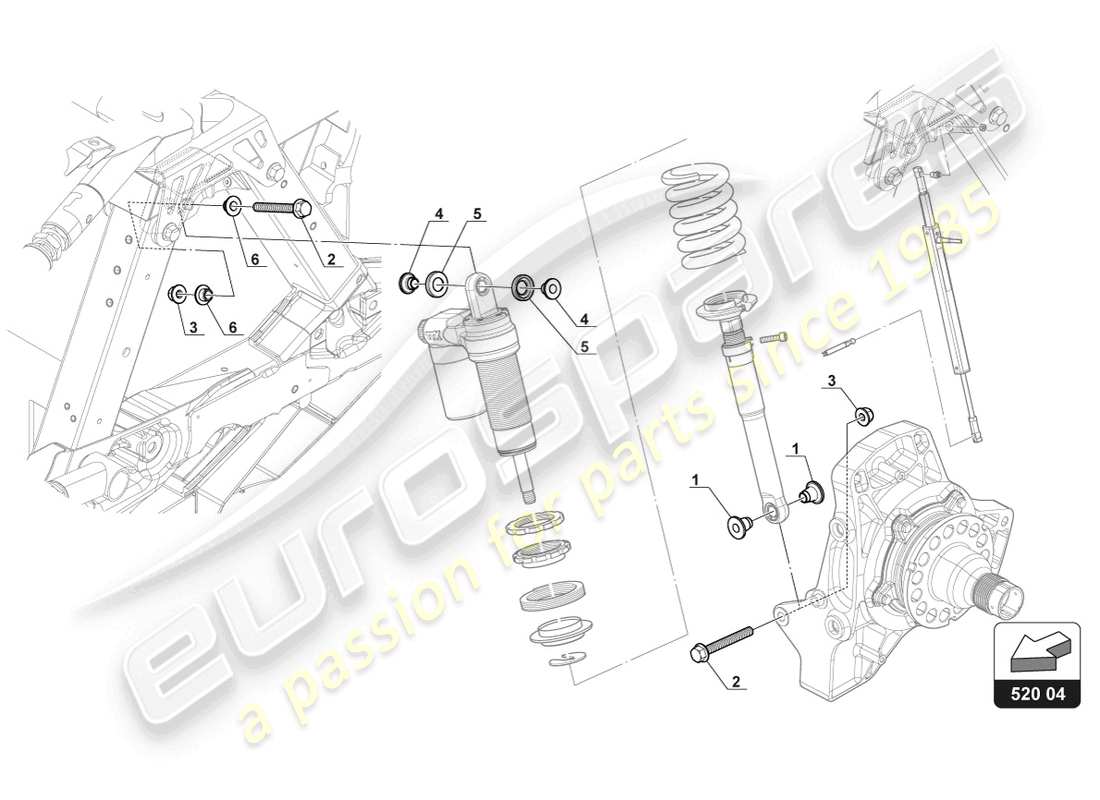 a part diagram from the lamborghini gt3 evo (2018) parts catalogue