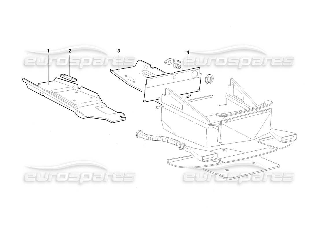 lamborghini diablo sv (1998) frame floor panels (valid for gb - november 1998) part diagram