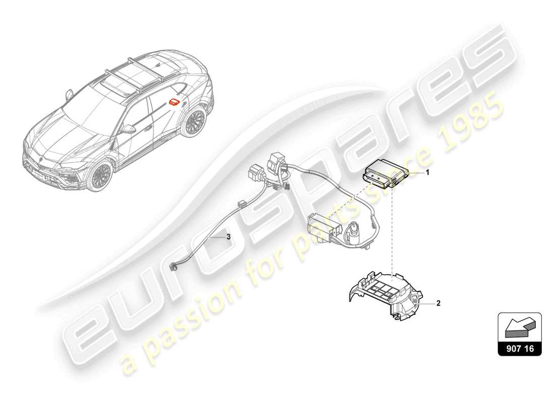 lamborghini urus s (2023) control unit for fuel pump part diagram