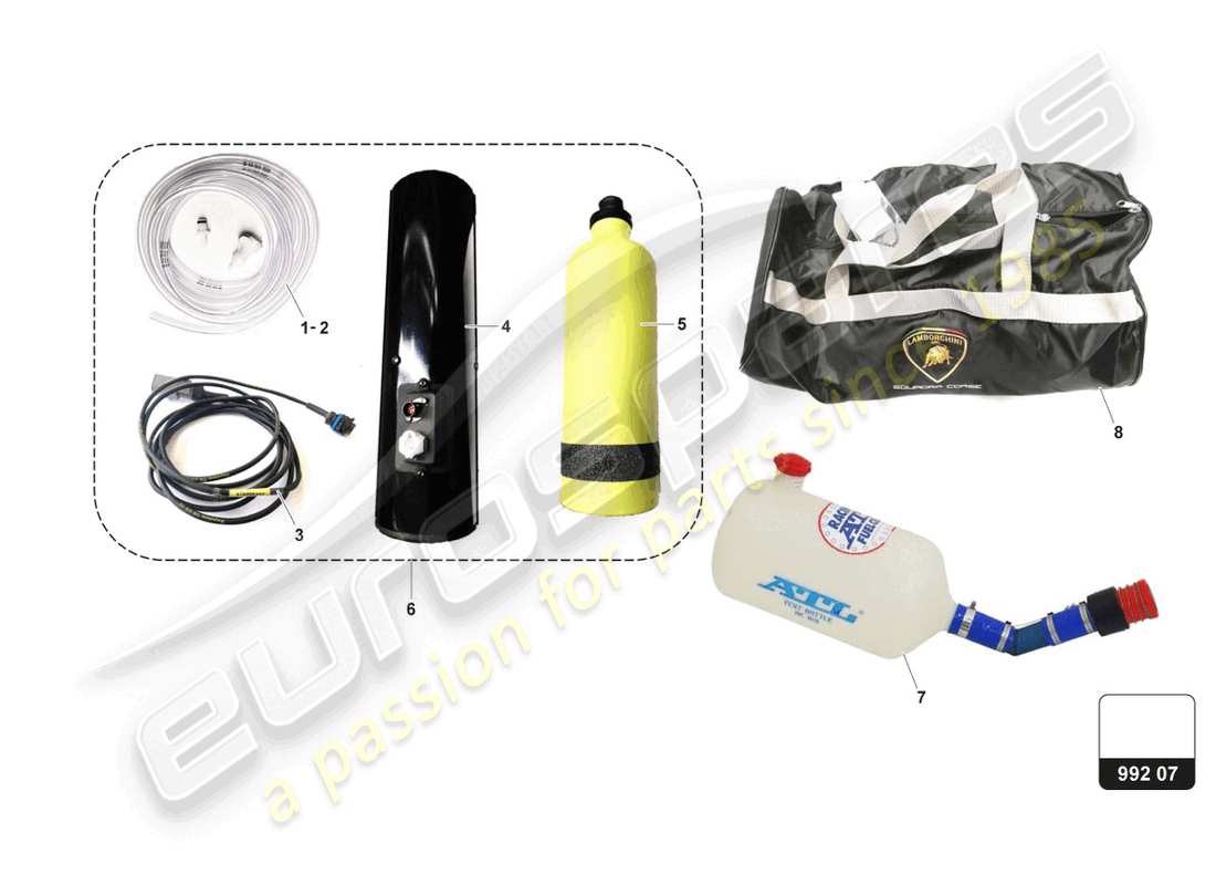 lamborghini super trofeo evo 2 (2022) optional part diagram