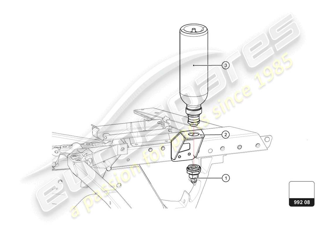 lamborghini super trofeo evo 2 (2022) quick oil refill part diagram