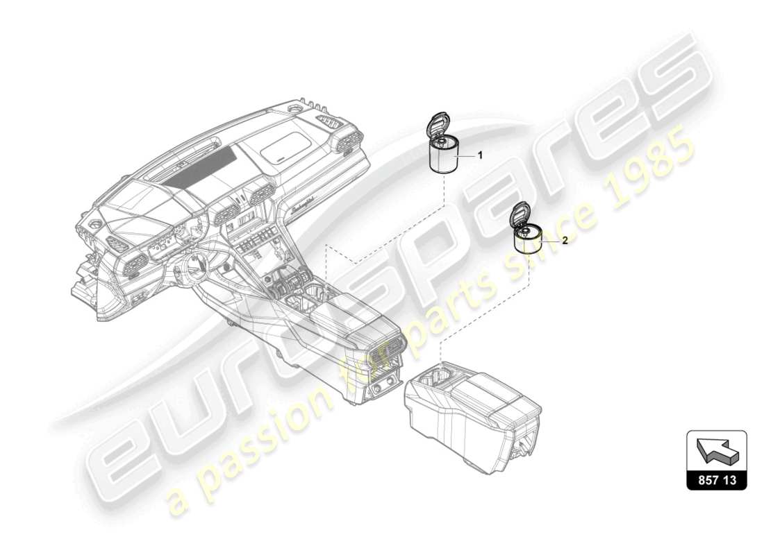 lamborghini urus s (2023) ashtray part diagram