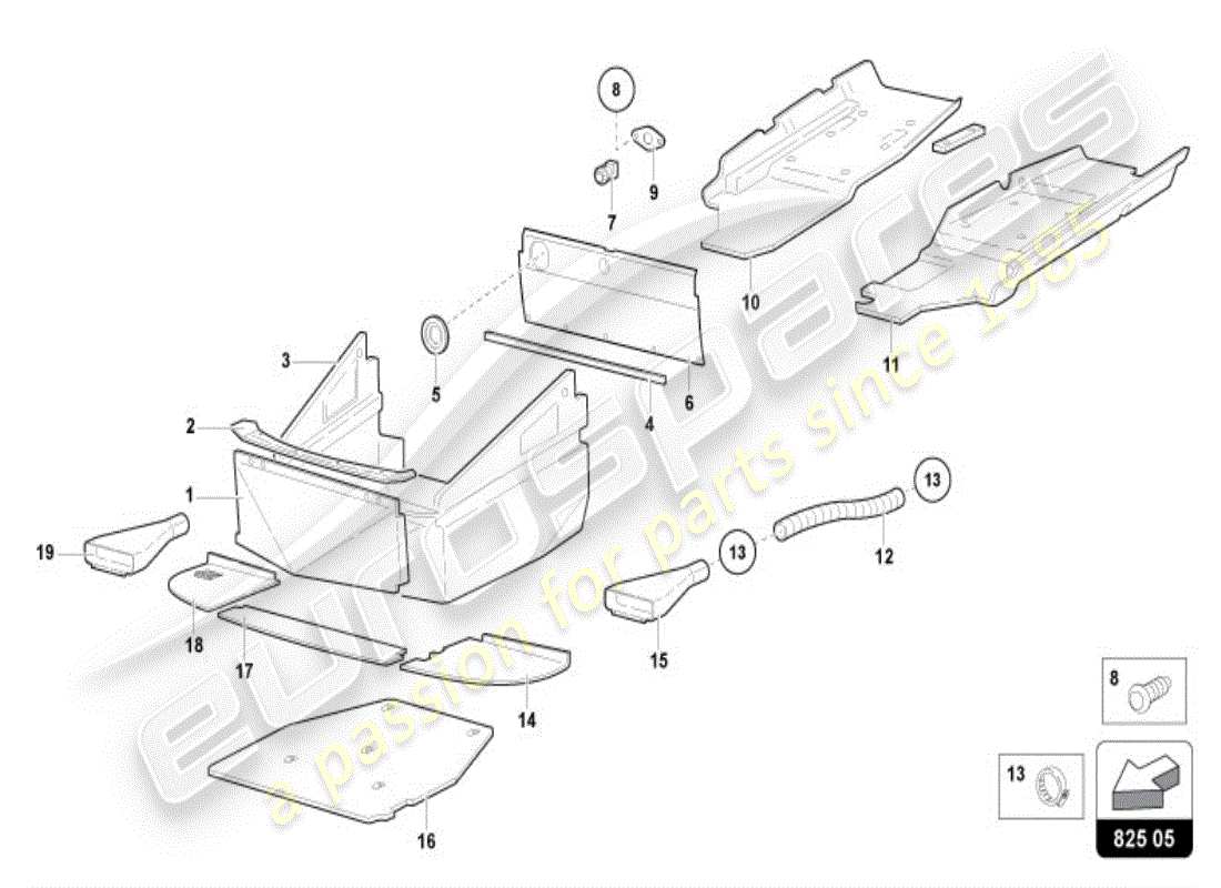 lamborghini diablo vt (1998) trim panel part diagram