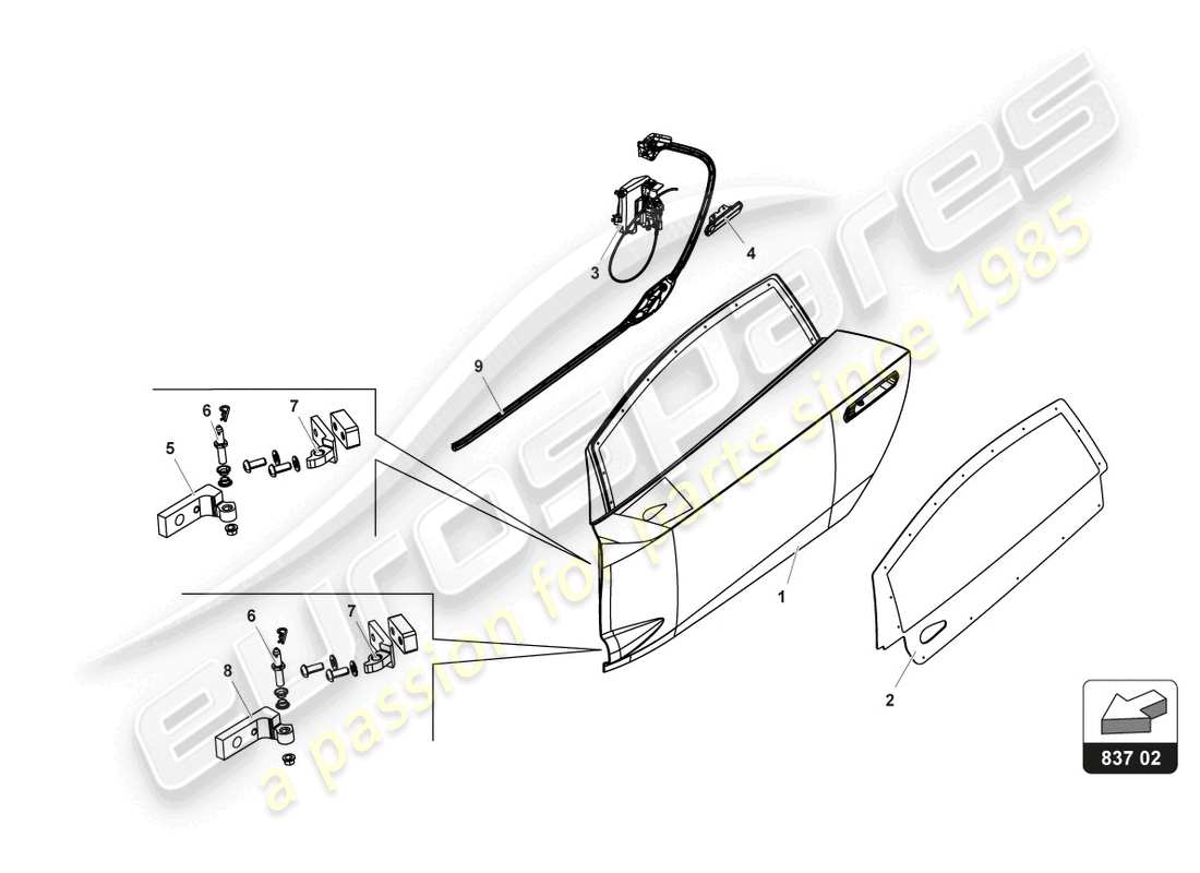 lamborghini gt3 evo (2018) doors lock part diagram