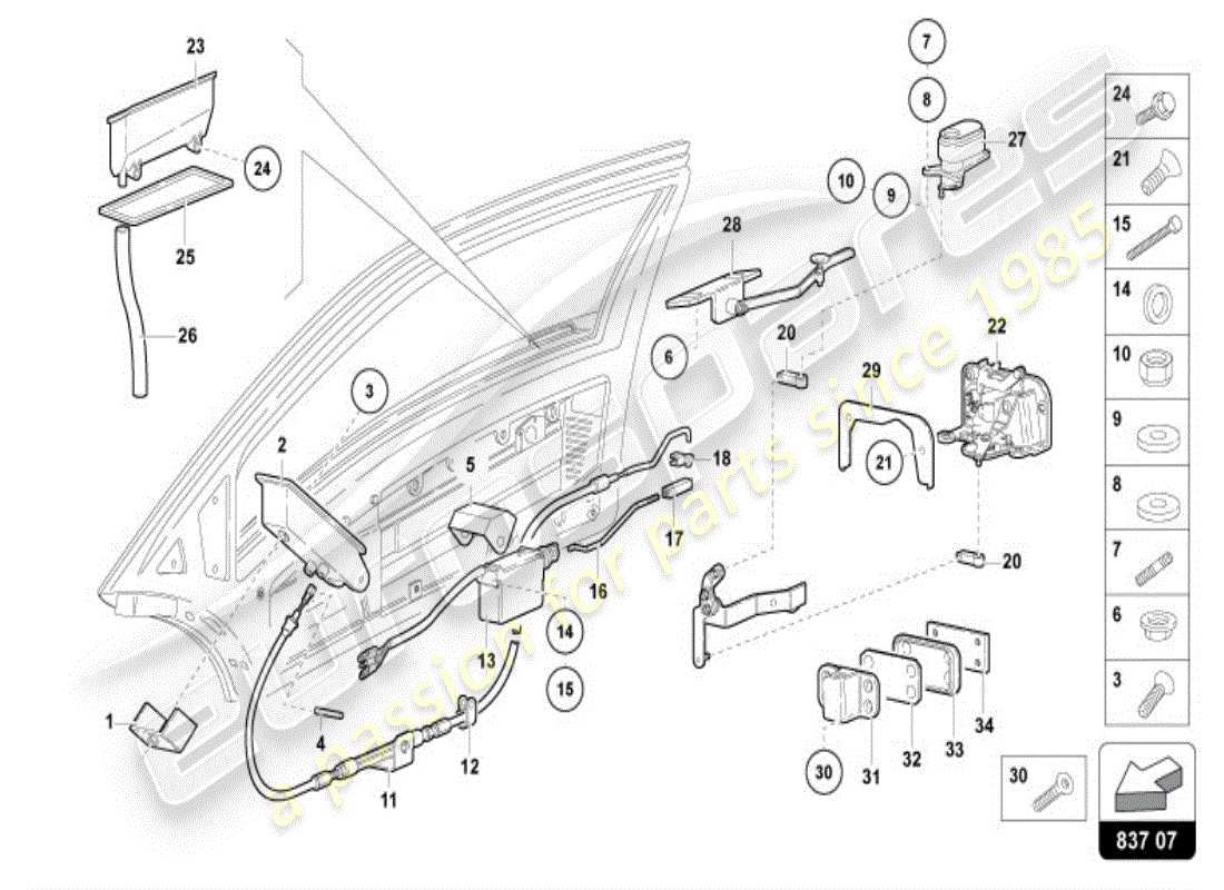 lamborghini diablo vt (1998) door part diagram