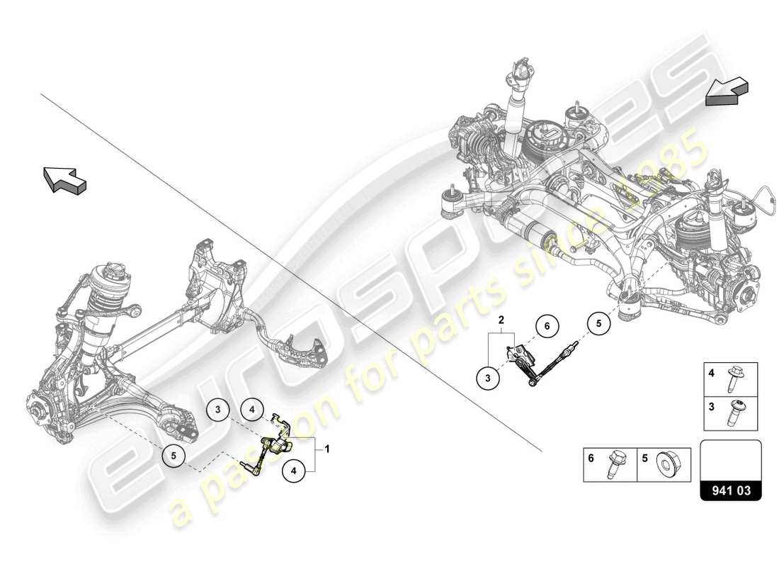 lamborghini urus performante (2024) sensor for headlight range control part diagram