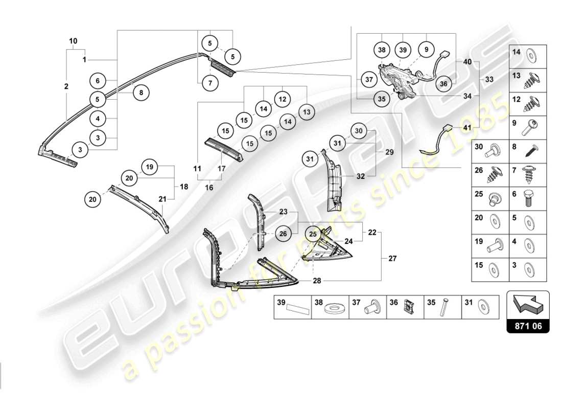 lamborghini evo spyder (2021) seal part diagram