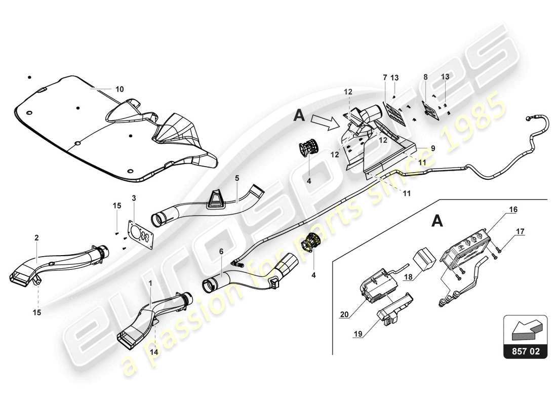 lamborghini gt3 (2017) consolle part diagram