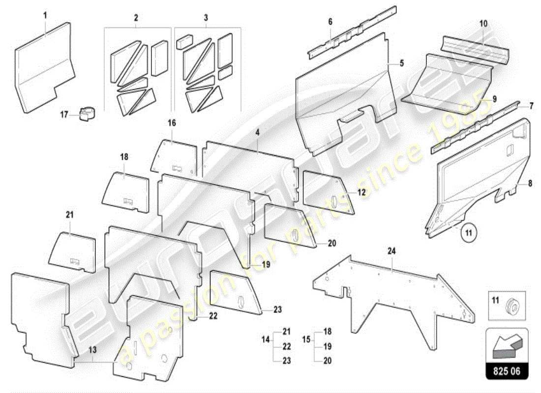 lamborghini diablo vt (1998) engine insulation part diagram