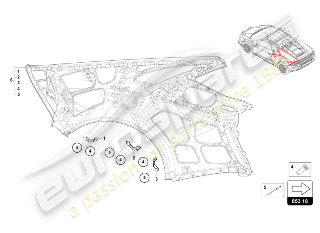 lamborghini sterrato (2024) wing part diagram