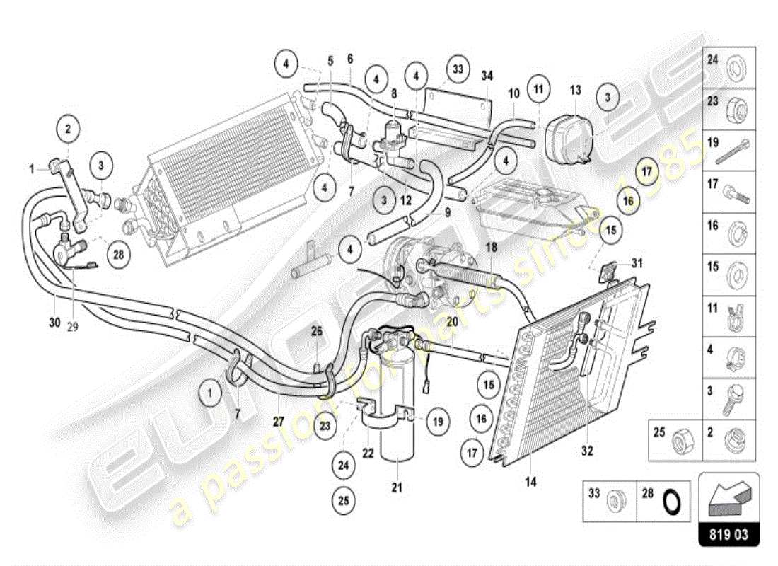 lamborghini diablo vt (1995) heating, air cond. system part diagram