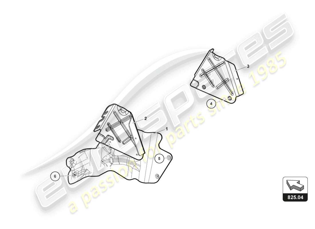 lamborghini super trofeo evo 2 (2022) heat shield part diagram