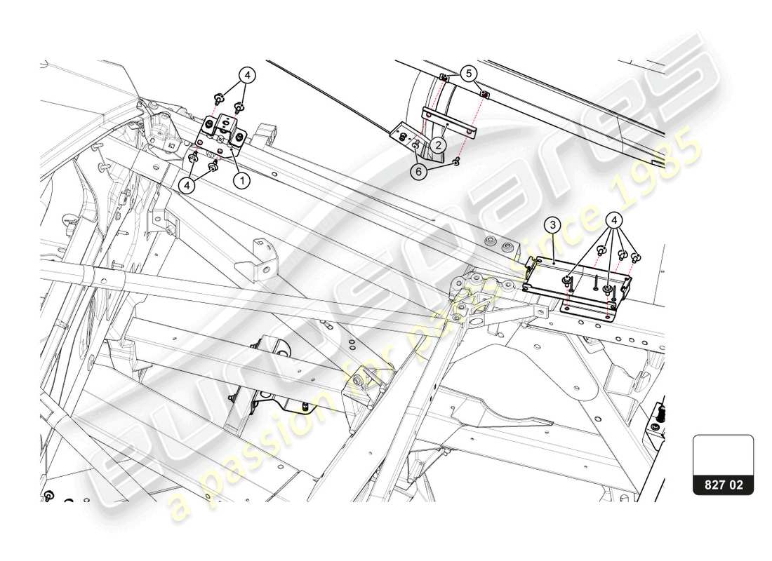 lamborghini super trofeo evo 2 (2022) rear bonnet part diagram