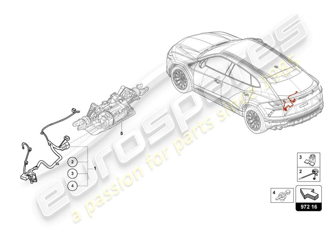 lamborghini urus performante (2024) adapter cable loom part diagram