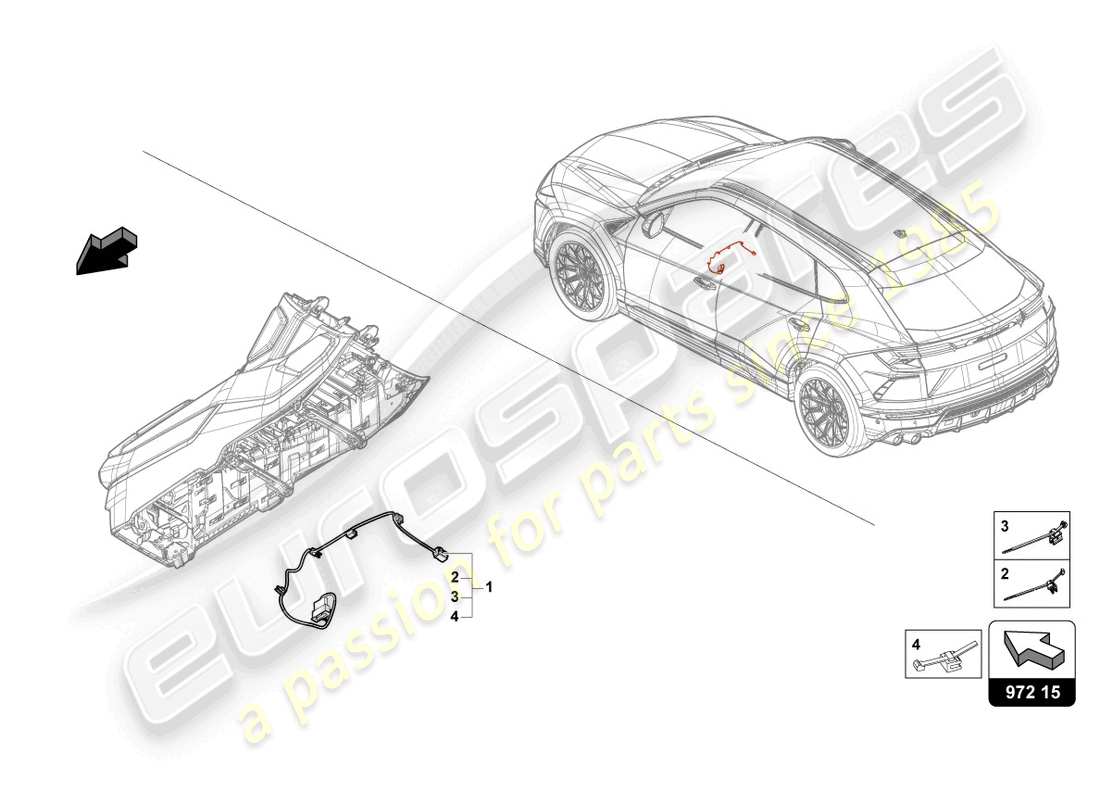 lamborghini urus performante (2024) wiring harness for blower part diagram