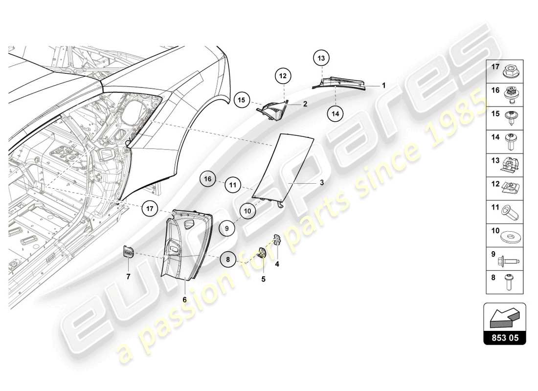 lamborghini sterrato (2024) cover plate for side member part diagram