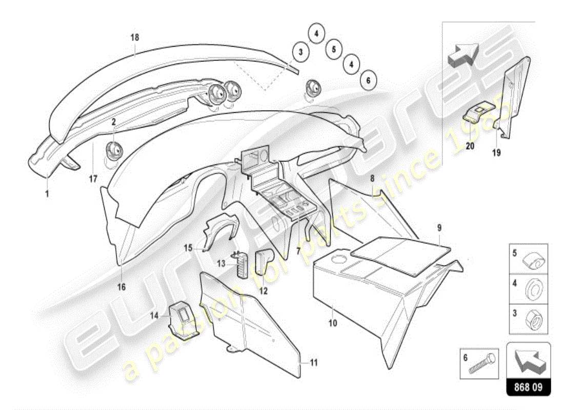 lamborghini diablo vt (1999) interior decor part diagram