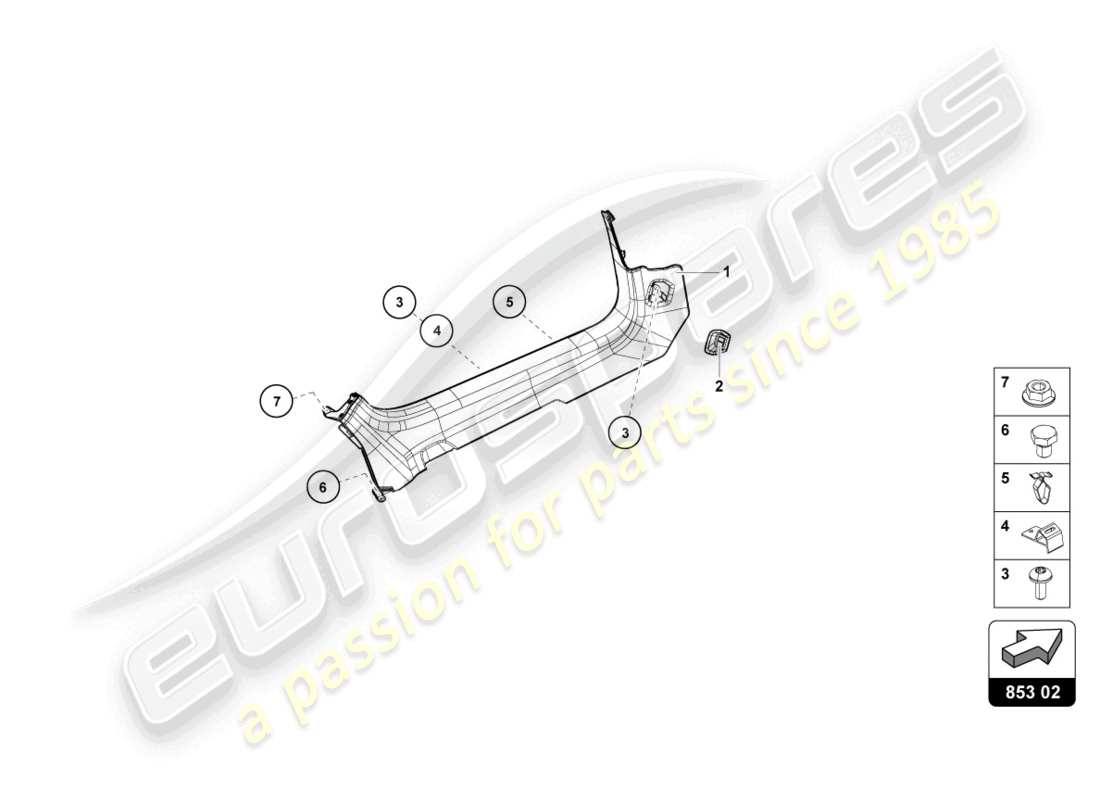 lamborghini evo coupe 2wd (2021) side member part diagram