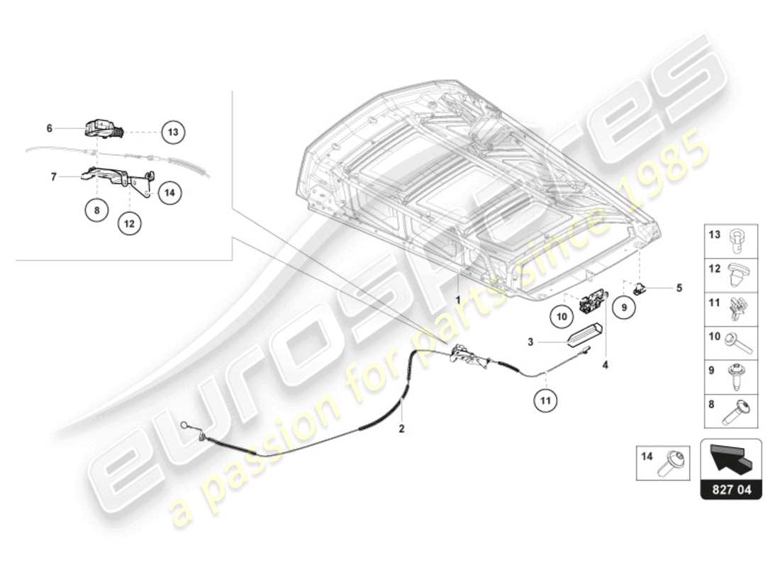 lamborghini sterrato (2024) release lever part diagram