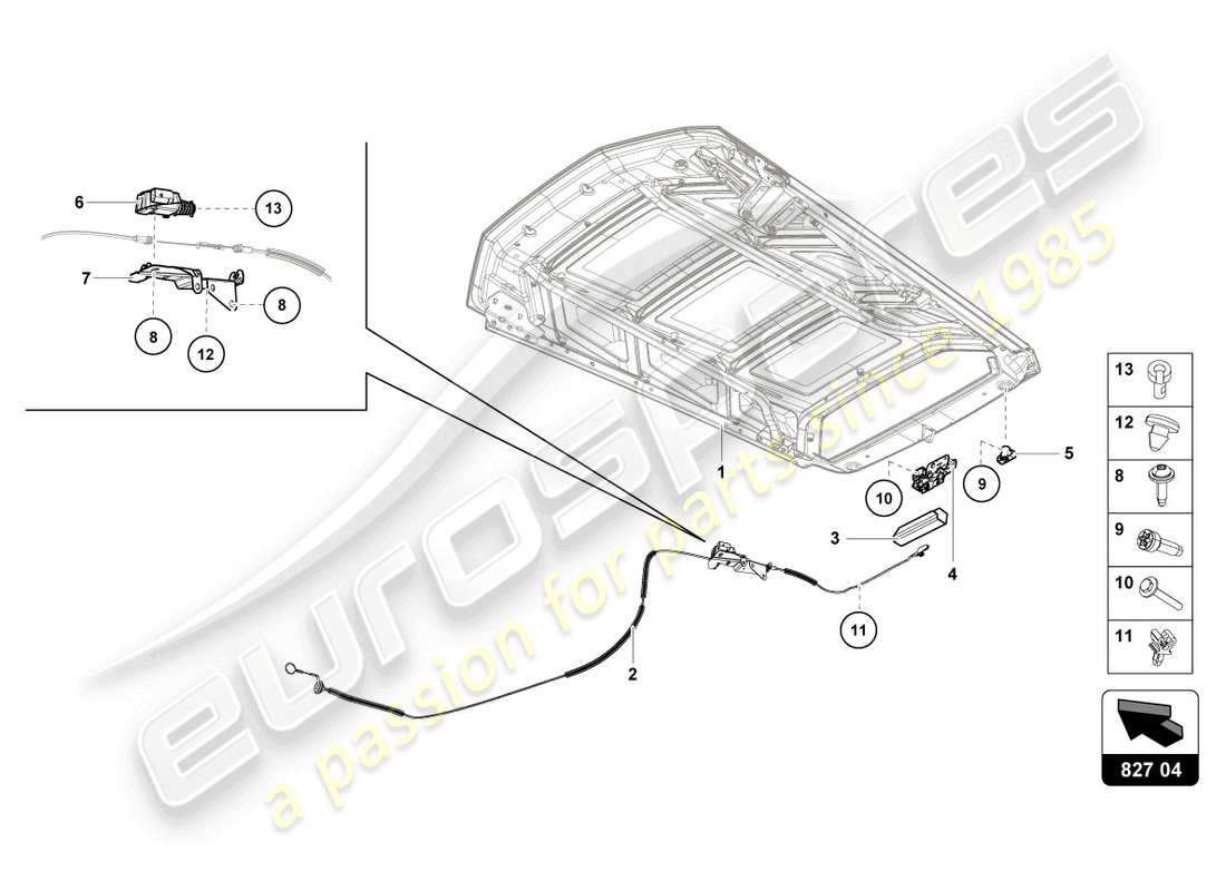 lamborghini tecnica (2023) release lever part diagram