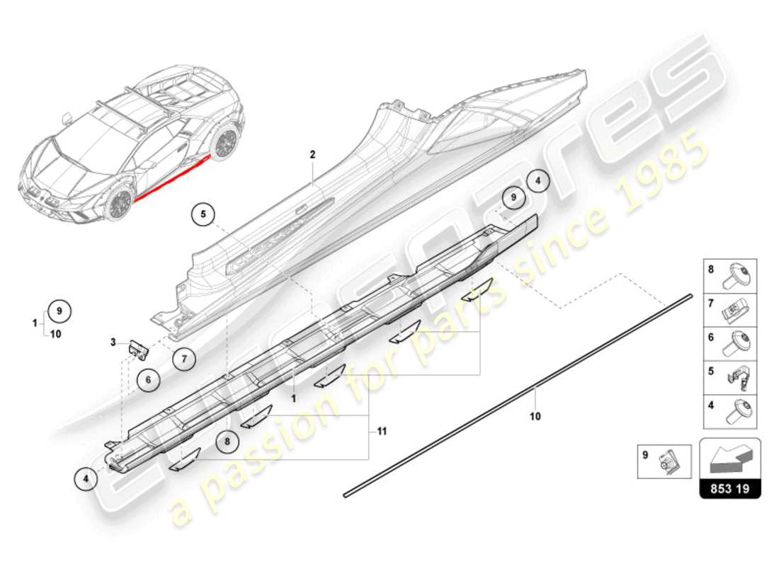 lamborghini sterrato (2024) additional reinforcement part diagram