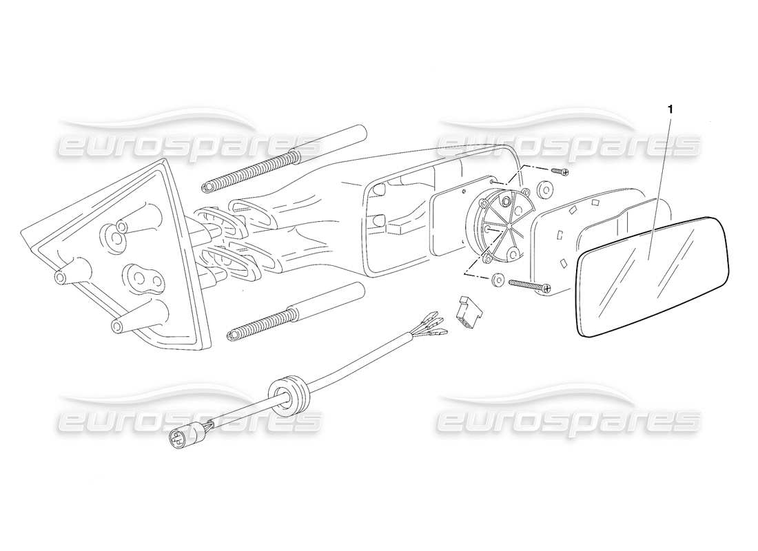 lamborghini diablo se30 (1995) external rear view mirrors (valid for usa - january 1995) part diagram