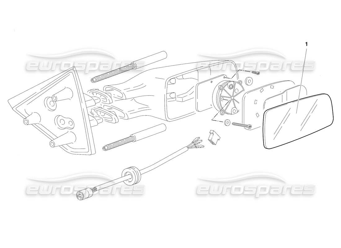 lamborghini diablo se30 (1995) external rear view mirrors (valid for canada - january 1995) part diagram