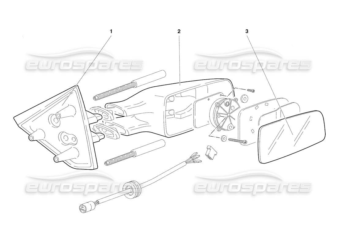 lamborghini diablo se30 (1995) external rear view mirrors (valid for rh d. version - january 1995) part diagram