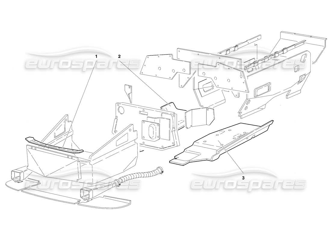 lamborghini diablo se30 (1995) frame floor panels (valid for usa - january 1995) part diagram