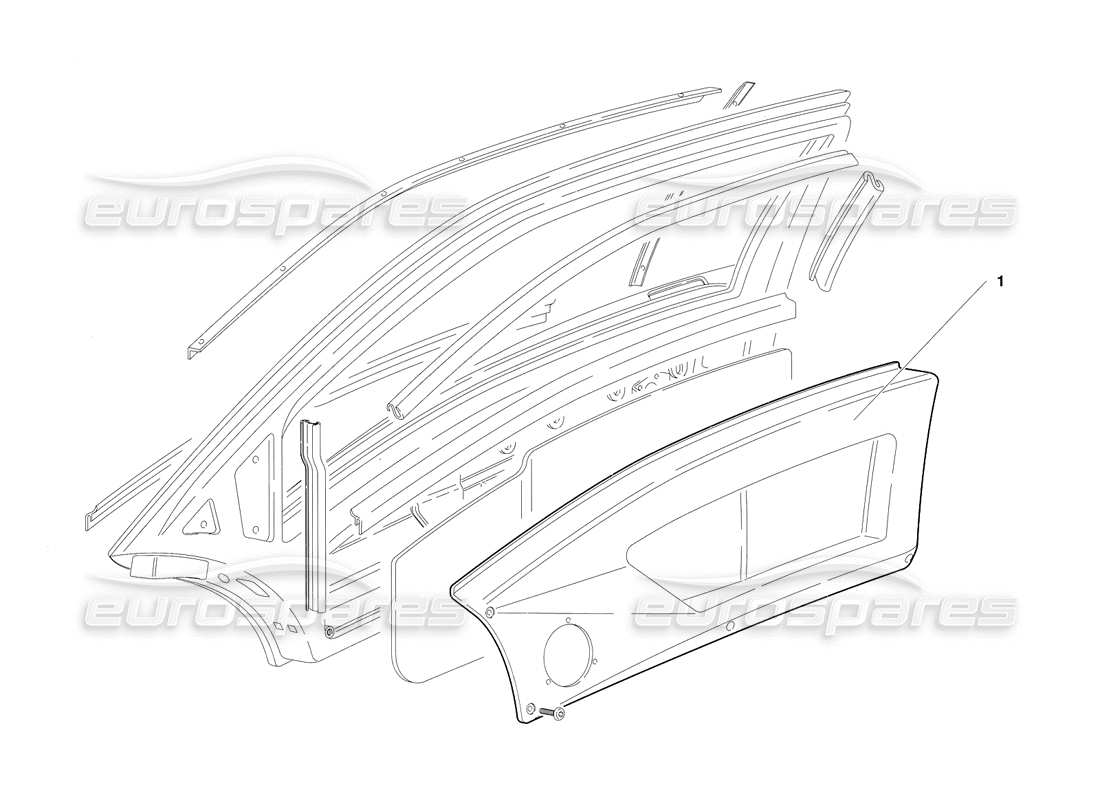 lamborghini diablo sv (1997) doors (valid for rh d. - march 1997) part diagram