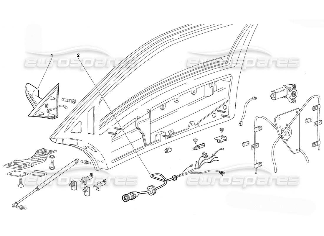 lamborghini diablo (1991) doors (valid for australia version - october 1991) part diagram