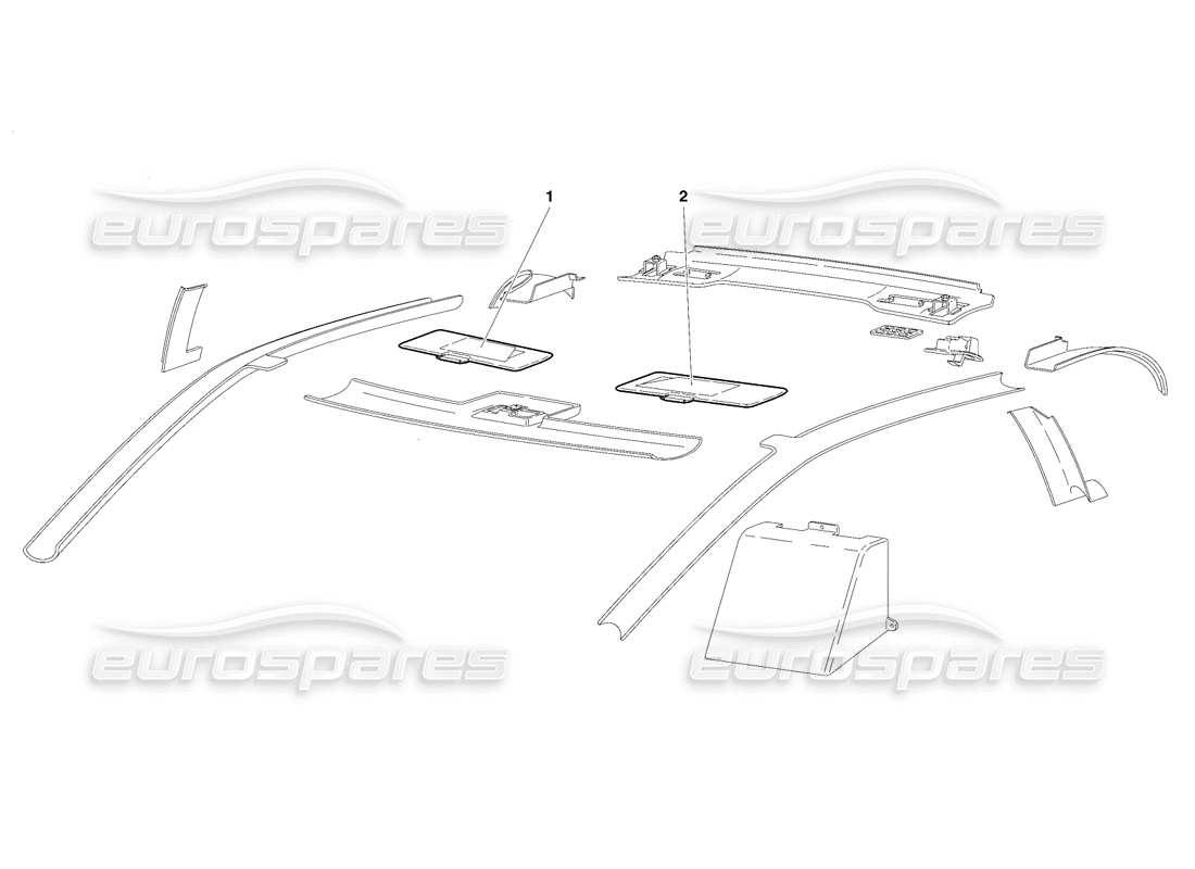 lamborghini diablo se30 (1995) passenger compartment trim (valid for usa - january 1995) part diagram