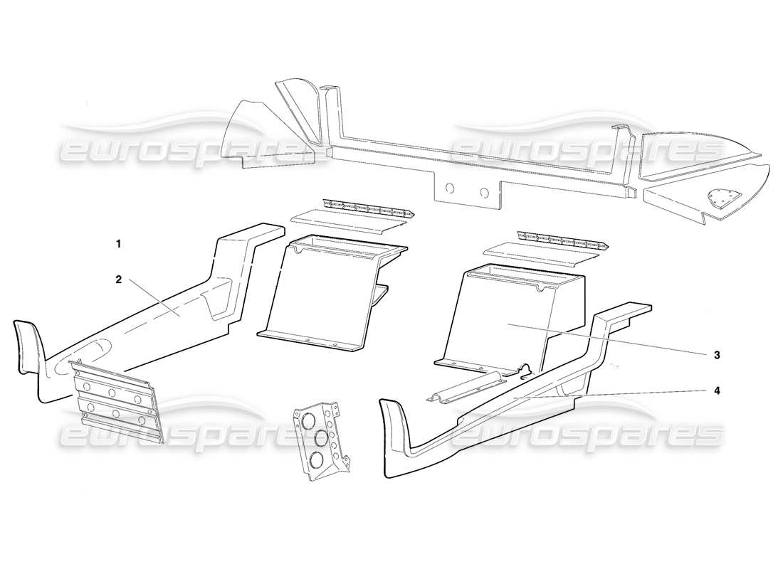 lamborghini diablo se30 (1995) passenger compartment trim (valid for usa - january 1995) part diagram