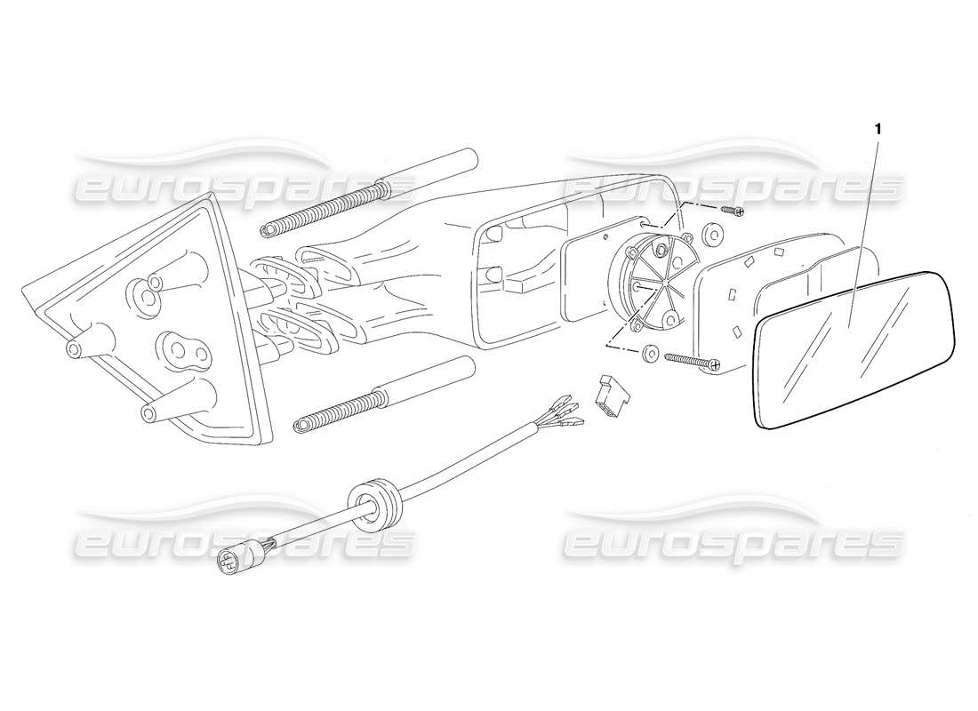 lamborghini diablo sv (1997) external rear view mirrors (valid for canada - march 1997) part diagram