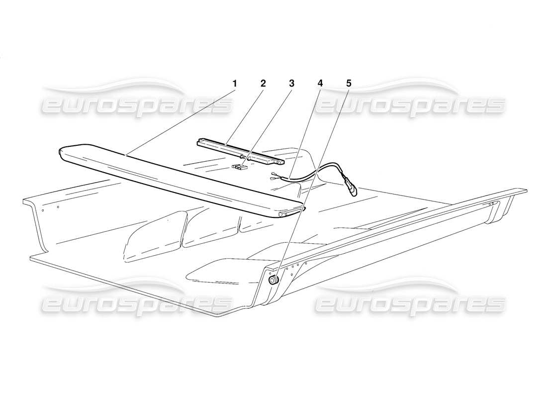 lamborghini diablo (1991) engine hood (valid for canada version - october 1991) part diagram