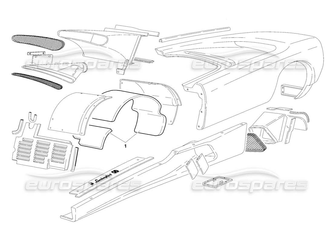 lamborghini diablo se30 (1995) body elements (valid for switzerland - january 1995) part diagram