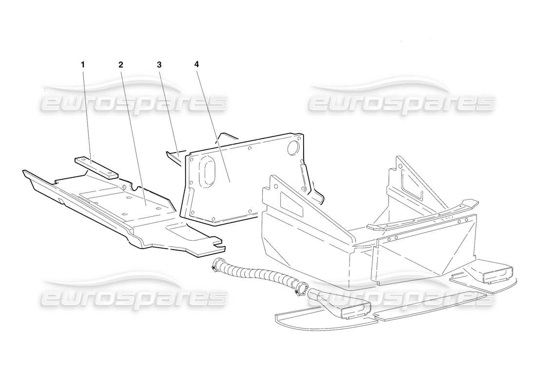 lamborghini diablo sv (1997) frame floor panels (valid for rh d. - march 1997) part diagram