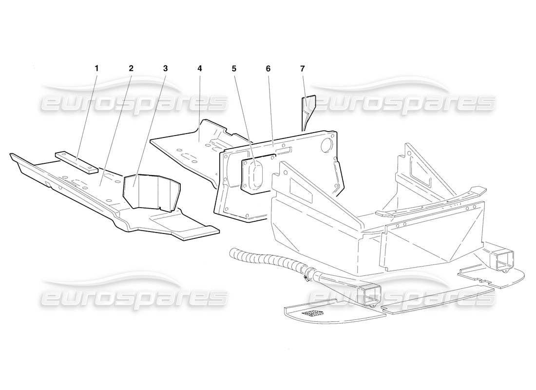 lamborghini diablo se30 (1995) frame floor panels (valid for rh d. version - january 1995) part diagram