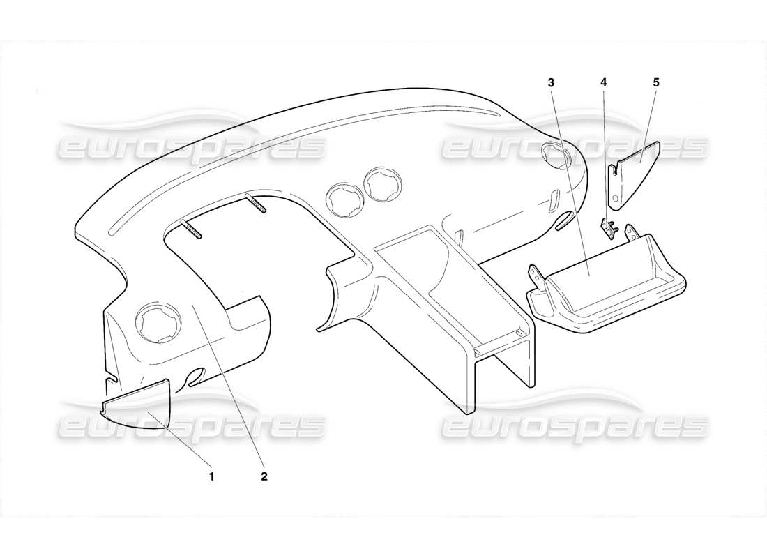 lamborghini diablo se30 (1995) passenger compartment trim (valid for usa - january 1995) part diagram