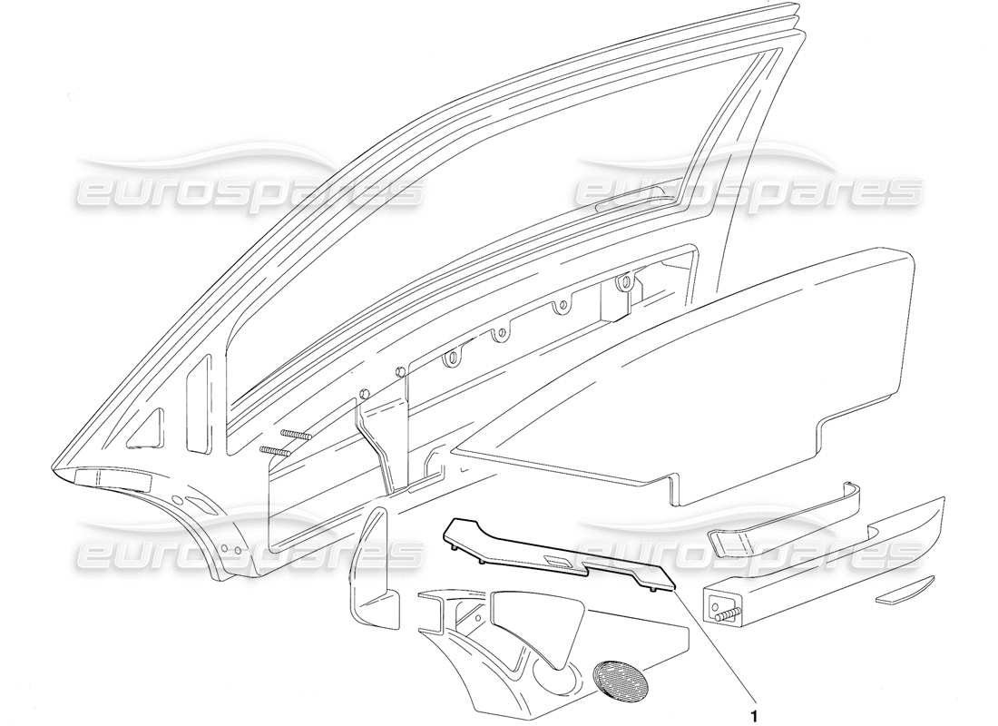 lamborghini diablo (1991) doors (valid for australia version - october 1991) part diagram