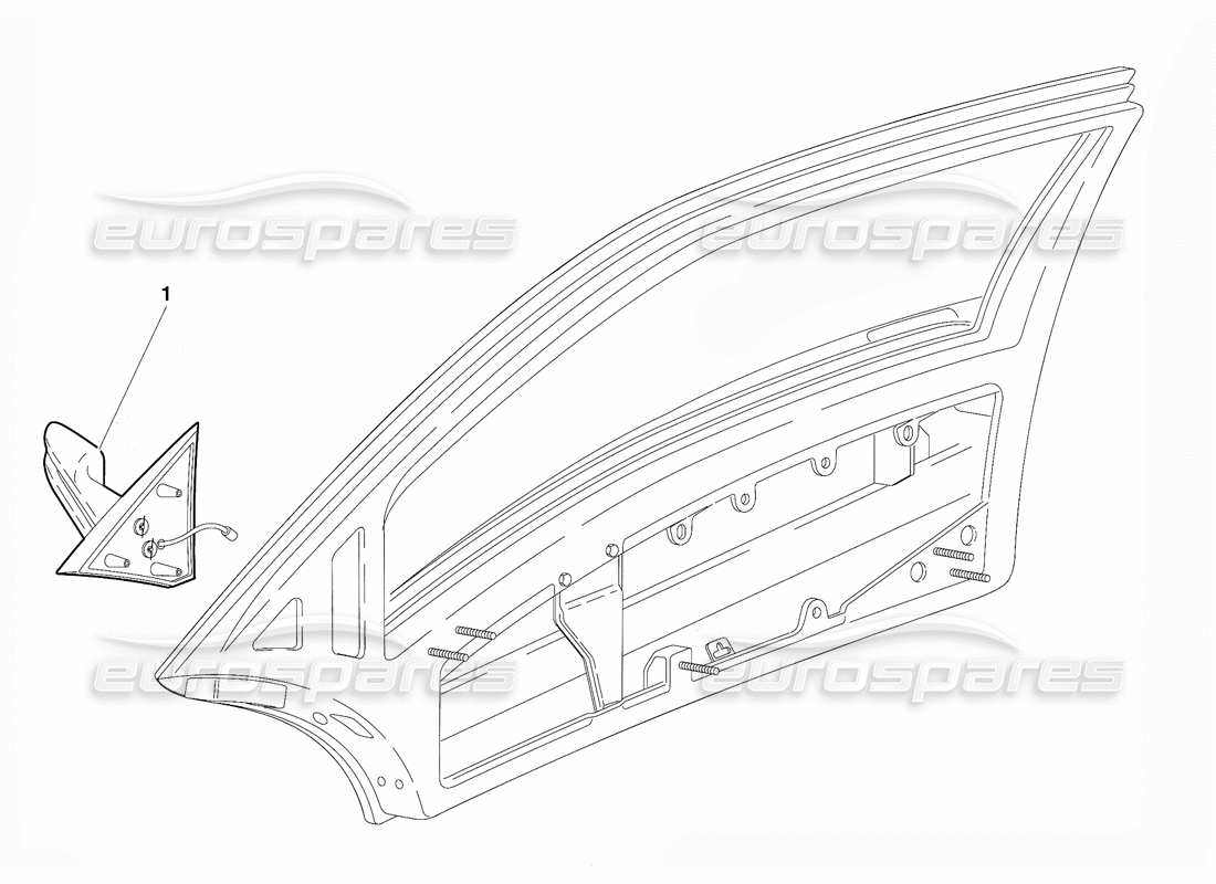 lamborghini diablo (1991) doors (valid for usa version - september 1991) part diagram