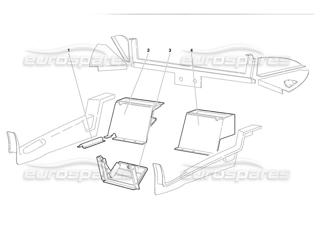 lamborghini diablo se30 (1995) passenger compartment trim (valid for rh d. version - january 1995) part diagram