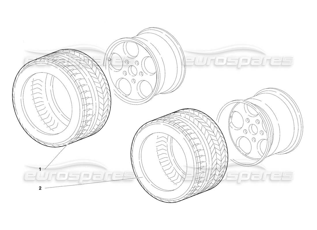 lamborghini diablo se30 (1995) wheel and hub carrier (valid for switzerland - january 1995) part diagram